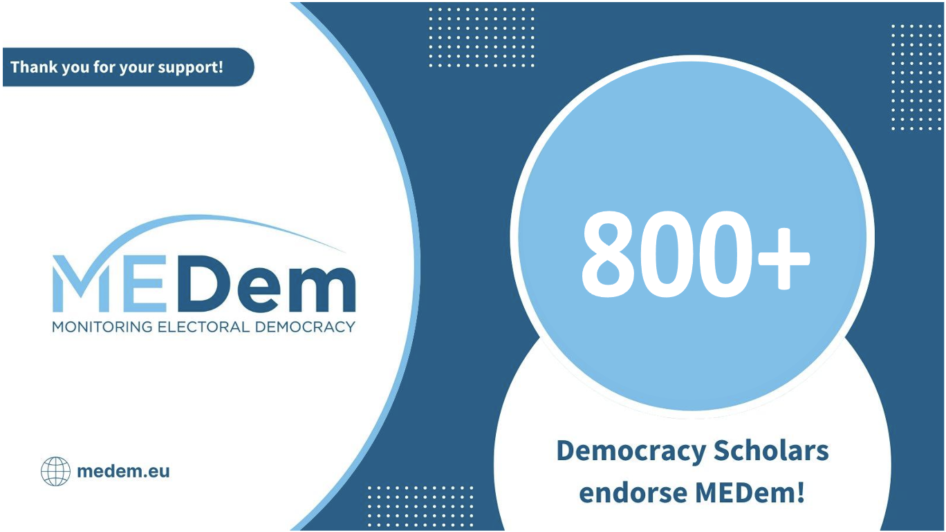 MEDem gains support from 800+ Democracy Scholars